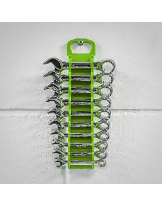 Spanner Rack Capacity 10 Stubby Spanners - Hi-Vis Green