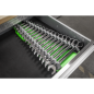 Reversible Spanner Rack 16pc Hi-Vis Green