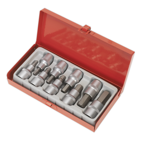 Hex Socket Bit Set 9pc 1/2"Sq Drive