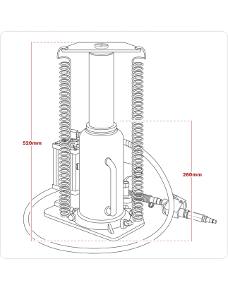 Air Operated Hydraulic Bottle Jack 18 Tonne