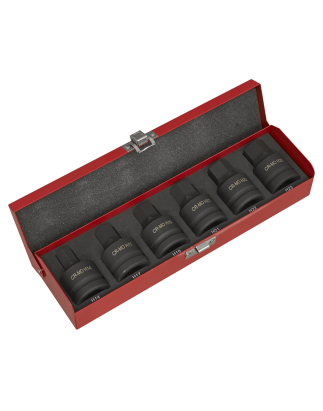 Impact Hex Socket Bit Set 6pc 3/4"Sq Drive