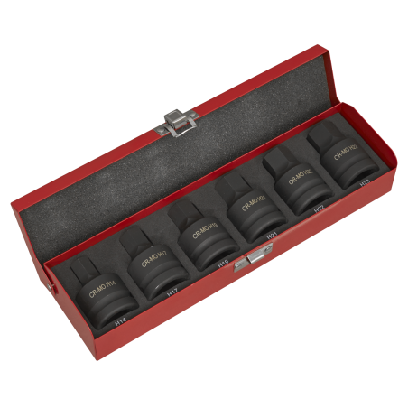 Impact Hex Socket Bit Set 6pc 3/4"Sq Drive