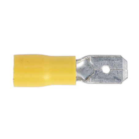 Borne Push-On 6,3 mm mâle jaune paquet de 100