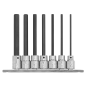 Hex Socket Bit Set 7pc 3/8"Sq Drive 110mm Metric