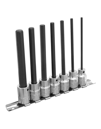 Jeu d'embouts à douille hexagonale, 7 pièces, entraînement 3/8" carré, 110 mm, métrique