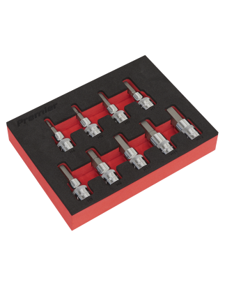 Jeu d'embouts à douille hexagonale, 9 pièces, entraînement carré 3/8" - métrique