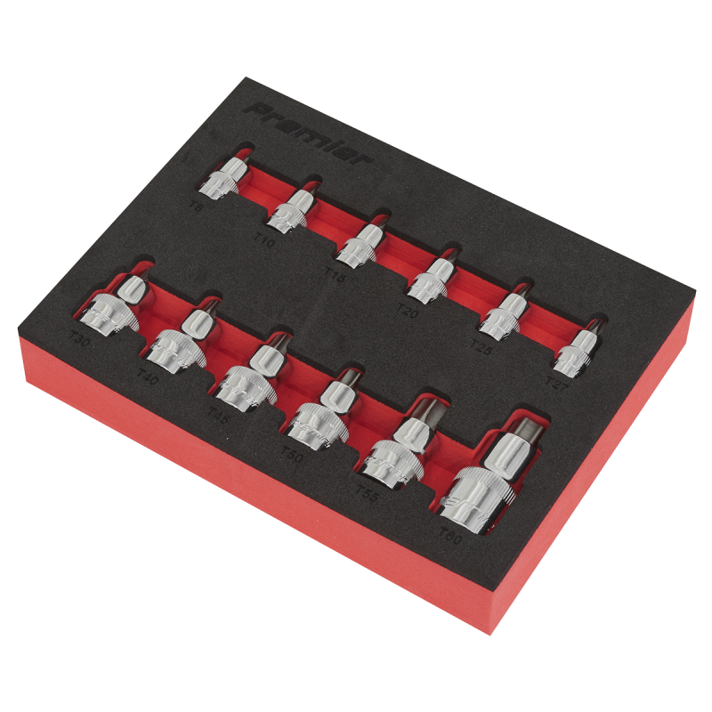 TRX-Star* Socket Bit Set 12pc Stubby 1/4", 3/8" & 1/2"Sq Drive