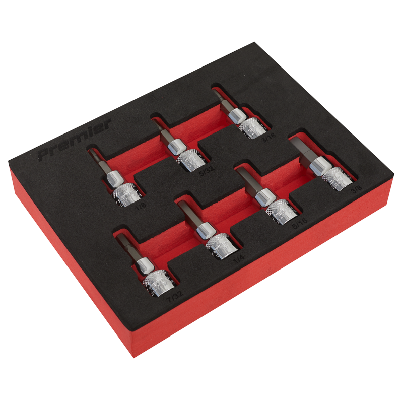 Hex Socket Bit Set 7pc 3/8"Sq Drive - Imperial