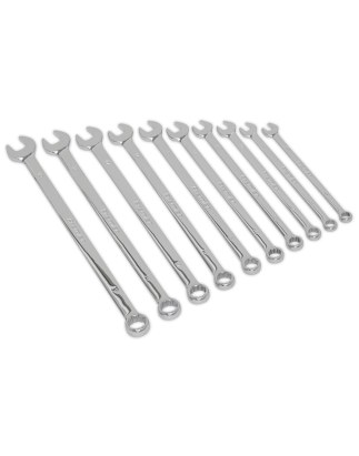 Combination Spanner Set 10pc Extra-Long Metric