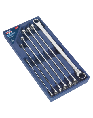 Double End Ring Spanner Set 7pc Extra-Long Metric