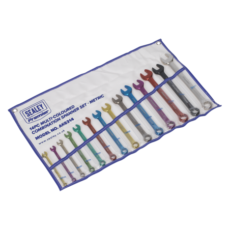 Combination Spanner Set 14pc Multi-Coloured Metric