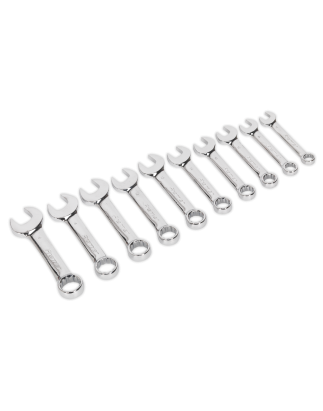 Combination Spanner Set 10pc Stubby Metric