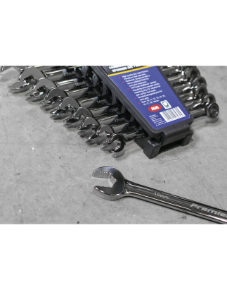 Combination Ratchet Spanner Set 10pc Extra-Long Metric