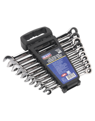 Combination Ratchet Spanner Set 10pc Extra-Long Metric