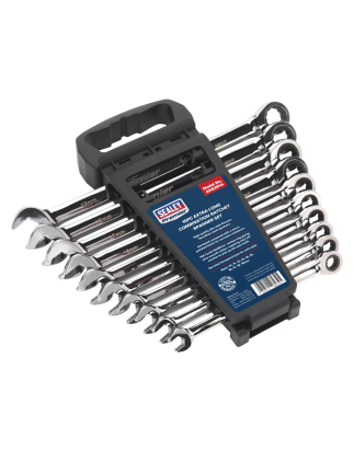 Combination Ratchet Spanner Set 10pc Extra-Long Metric