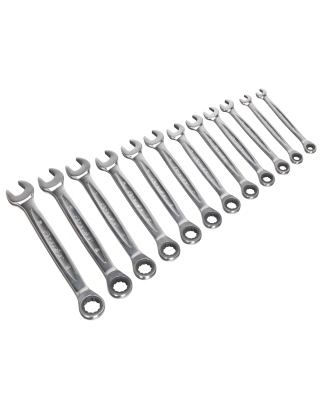 Ratchet Combination Spanner Set 12pc - Metric - Premier Platinum