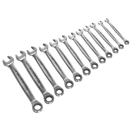 Ratchet Combination Spanner Set 12pc - Metric - Premier Platinum