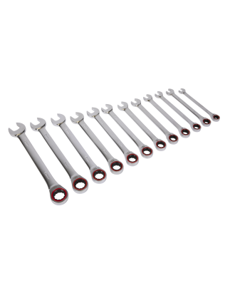 Ratchet Combination Spanner Set 12pc Metric Premier Platinum