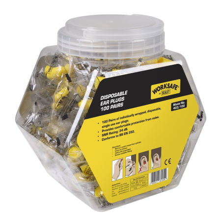 Worksafe® Disposable Ear Plugs - 100 Pairs