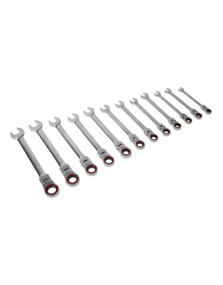 Flexi-Head Ratchet Combination Spanner Set 12pc Metric Premier Platinum