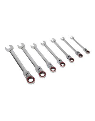 Flexi-Head Ratchet Combination Spanner Set 7pc Metric Premier Platinum