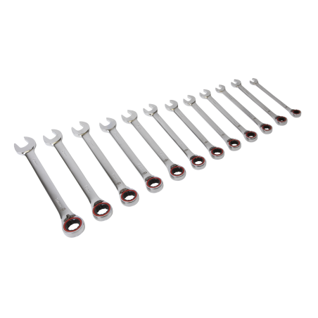 Reversible Ratchet Combination Spanner Set 12pc Metric Premier Platinum