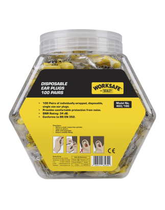 Worksafe® Disposable Ear Plugs - 100 Pairs