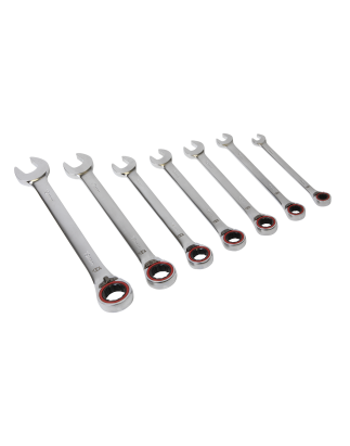 Reversible Ratchet Combination Spanner Set 7pc Metric Premier Platinum