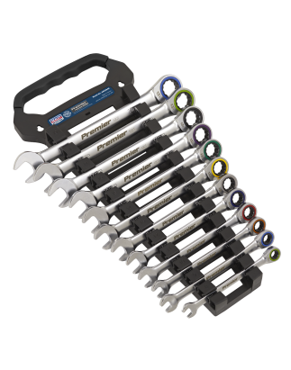 Combination Ratchet Spanner Set 12pc Metric - Premier Platinum