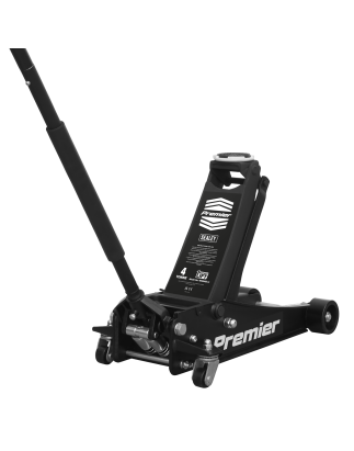 Premier Low Profile Trolley Jack with Rocket Lift 4 Tonne - Black