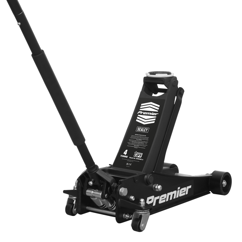 Premier Low Profile Trolley Jack with Rocket Lift 4 Tonne - Black