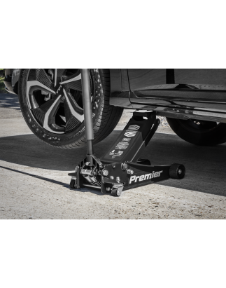 Premier Low Profile Trolley Jack with Rocket Lift 4 Tonne - Black