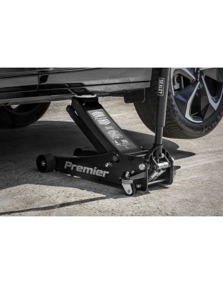 Premier Low Profile Trolley Jack with Rocket Lift 4 Tonne - Black