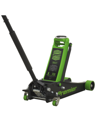 Premier Low Profile Trolley Jack with Rocket Lift 4 Tonne - Green