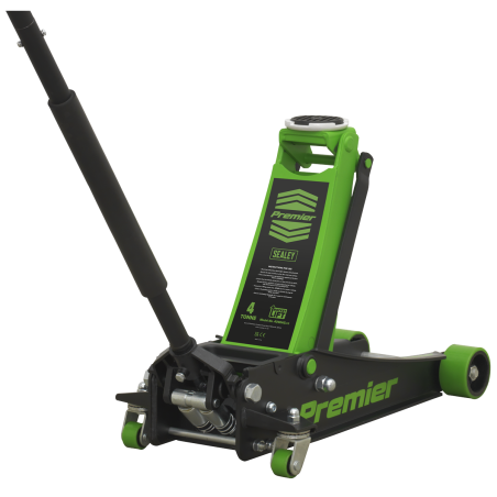 Premier Low Profile Trolley Jack with Rocket Lift 4 Tonne - Green