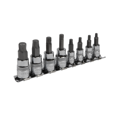 Hex Socket Bit Set Lock-On™ 8pc 1/4" & 3/8"Sq Drive - Imperial