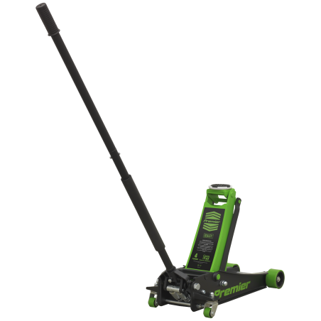 Premier Low Profile Trolley Jack with Rocket Lift 4 Tonne - Green