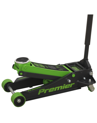 Premier Low Profile Trolley Jack with Rocket Lift 4 Tonne - Green