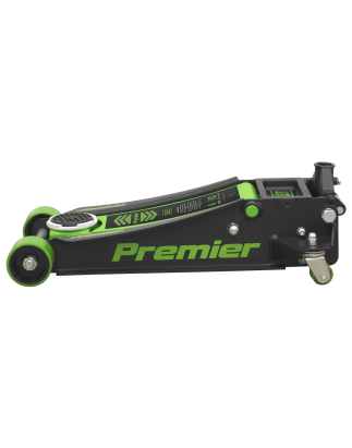 Premier Low Profile Trolley Jack with Rocket Lift 4 Tonne - Green