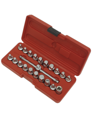 Oil Drain Plug Key Set 21pc 3/8"Sq Drive