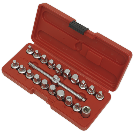 Oil Drain Plug Key Set 21pc 3/8"Sq Drive