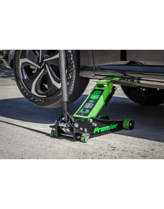 Premier Low Profile Trolley Jack with Rocket Lift 4 Tonne - Green