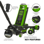 Premier Low Profile Trolley Jack with Rocket Lift 4 Tonne - Green