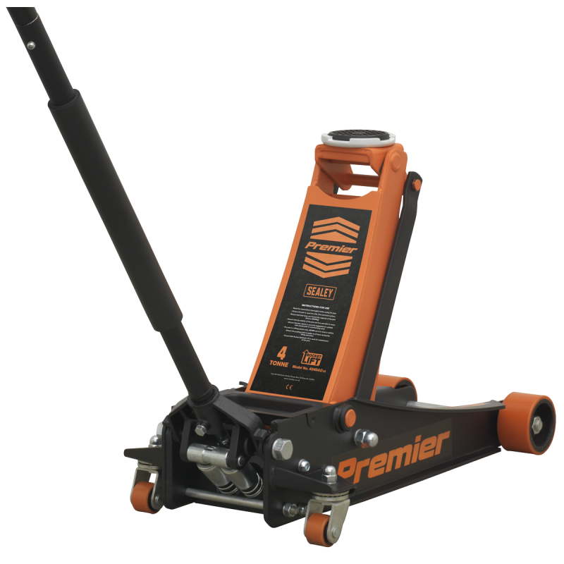 Premier Low Profile Trolley Jack with Rocket Lift 4 Tonne - Orange