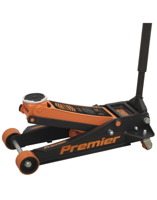 Premier Low Profile Trolley Jack with Rocket Lift 4 Tonne - Orange