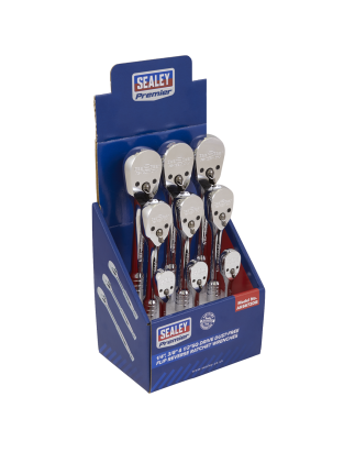 Ratchet Wrenches 1/4", 3/8" & 1/2"Sq Drive Pear-Head Flip Reverse Display Box of 9