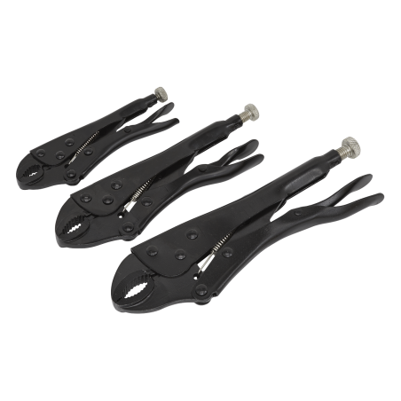 Locking Pliers Set 3pc Rust Resistant