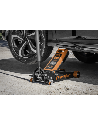 Premier Low Profile Trolley Jack with Rocket Lift 4 Tonne - Orange