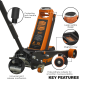 Premier Low Profile Trolley Jack with Rocket Lift 4 Tonne - Orange