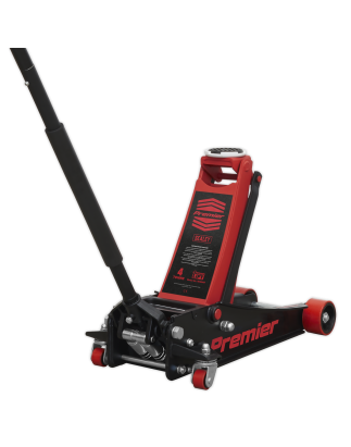 Premier Low Profile Trolley Jack with Rocket Lift 4 Tonne - Red